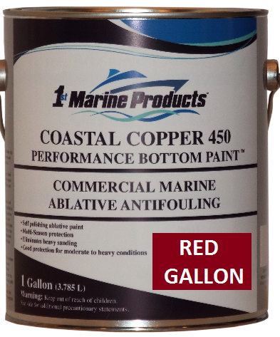Coastal Copper 450 Multi-Season Ablative Antifouling Bottom Paint RED GALLON